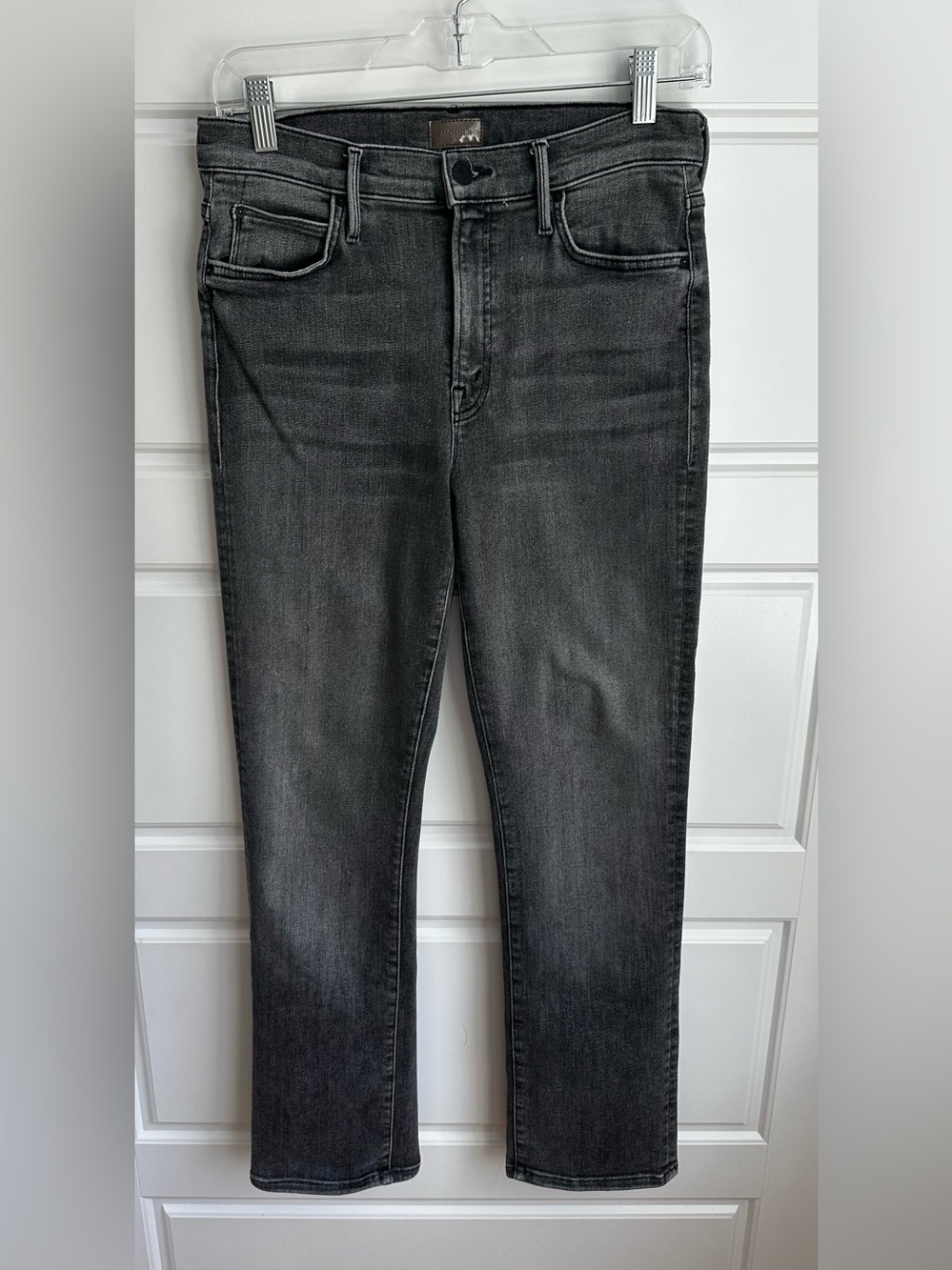 MOTHER The Rascal Flood Jeans, Slim Straight-Leg in "Magic 8 Ball" Finish Sz 29